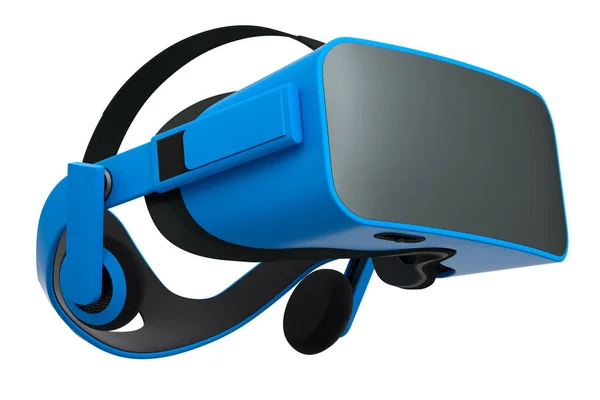 Virtual blue reality glazen geïsoleerd op witte achtergrond. 3d destructie — Stockfoto