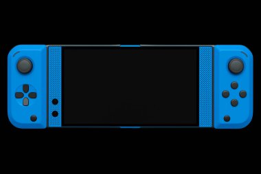 Siyah arkaplanda cep telefonuna bağlı gerçekçi video oyunu denetleyicileri