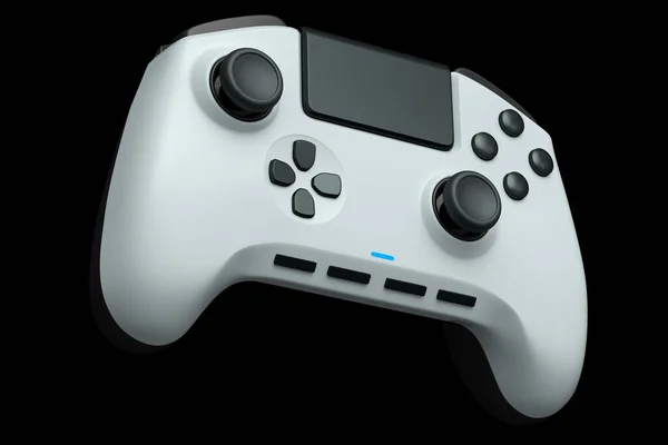 Joystick realista para controlador de vídeo game em fundo preto — Fotografia de Stock
