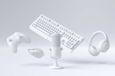 Fare, klavye, joystick, kulaklık, VR, mikrofon gibi uçan oyun aletleri.