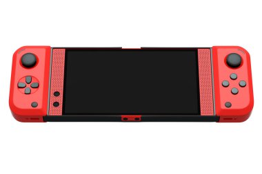 Cep telefonuna bağlı gerçekçi video oyunu denetleyicileri beyaz arkaplanda