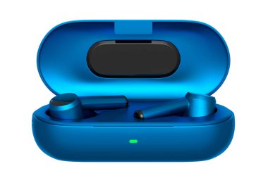 Çalışmalar ya da dinleme hizmetleri için kablosuz kulaklıkların 3D görüntülenmesi