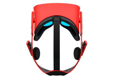 Beyaz arka planda izole edilmiş sanal kırmızı gerçeklik gözlükleri. 3d oluşturma