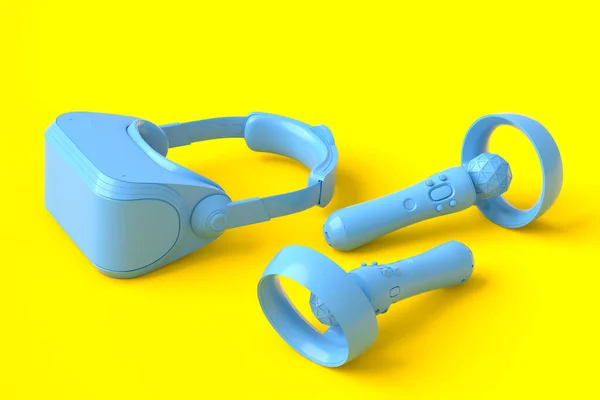 Lunettes Contrôleurs Monochromes Réalité Virtuelle Pour Jeux Ligne Cloud Sur — Photo