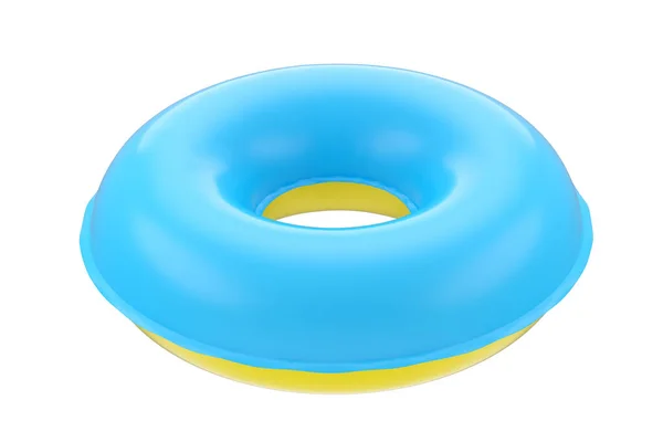 游泳池里孩子们的充气环没有白色背景的重力模型 水上公园游泳安全环3D渲染 — 图库照片