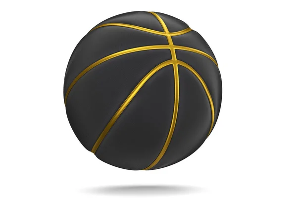 Bola de basquete dourada e preta isolada no fundo branco — Fotografia de Stock