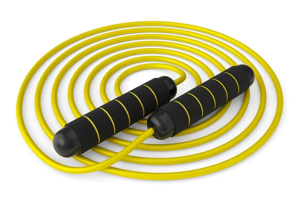 Yellow Skipping Rope Jumping Rope Isolated White Background Rendering Sport — Stock Photo, Image