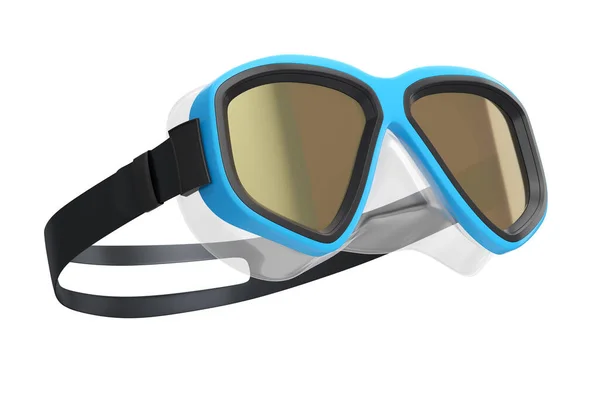 Blue Diving Mask Isolated White Background Render Diving Snorkeling Equipment — Stock Photo, Image