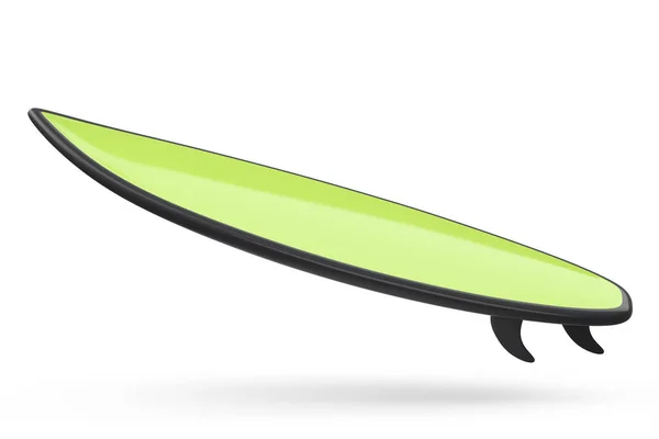 現実的な緑のサーフボードの白い背景に隔離された ビーチのサーフボードに夏のサーフィンの3Dレンダリング — ストック写真