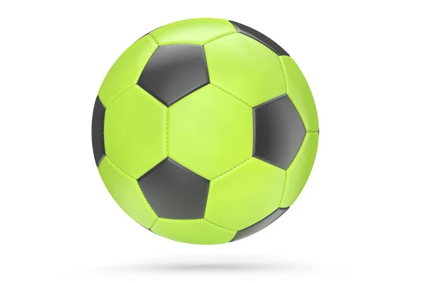 Πράσινο Ποδόσφαιρο Μπάλα Ποδοσφαίρου Απομονώνονται Λευκό Φόντο Απόδοση Αθλητικών Εξαρτημάτων — Φωτογραφία Αρχείου