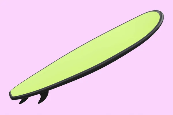 Realistische Groene Surfplank Geïsoleerd Roze Achtergrond Weergave Van Zomer Surfen — Stockfoto