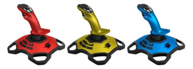 Oyun kumandaları, uçuş simülasyonu oyunları ve beyaz arka planda kırpma yolu ile izole edilmiş tüm hevesli oyuncular için mükemmeldir