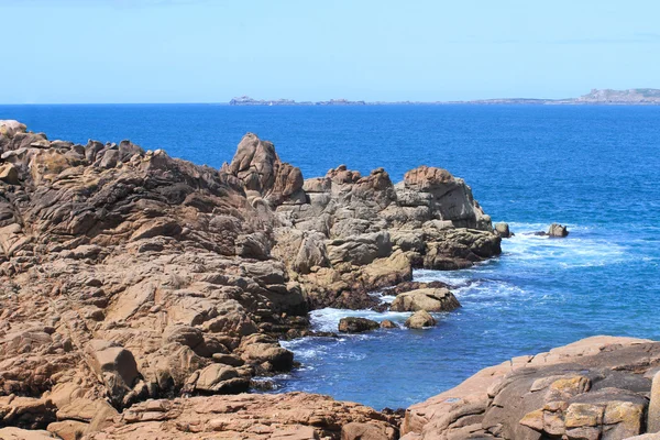 Mer Avec Rochers Bretagne Sur Cote Armor — Stockfoto