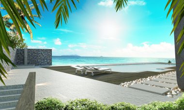 Beach house 3d render