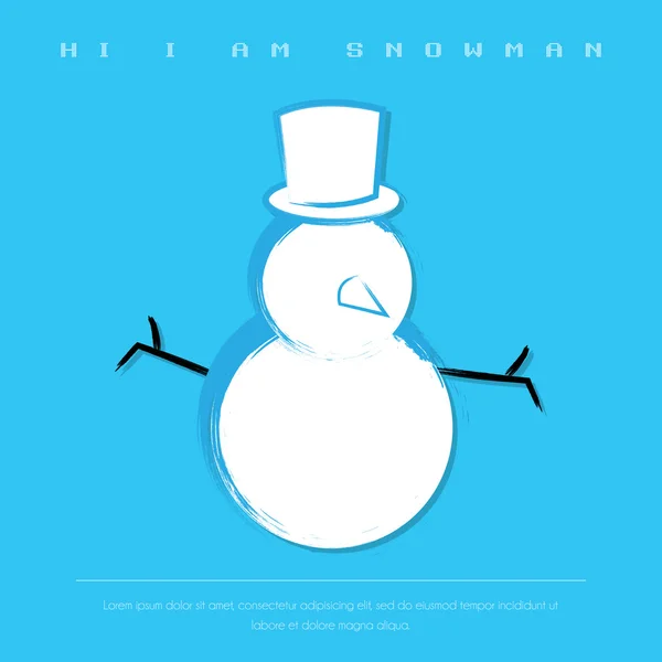 Снеговик на синем фоне — стоковый вектор