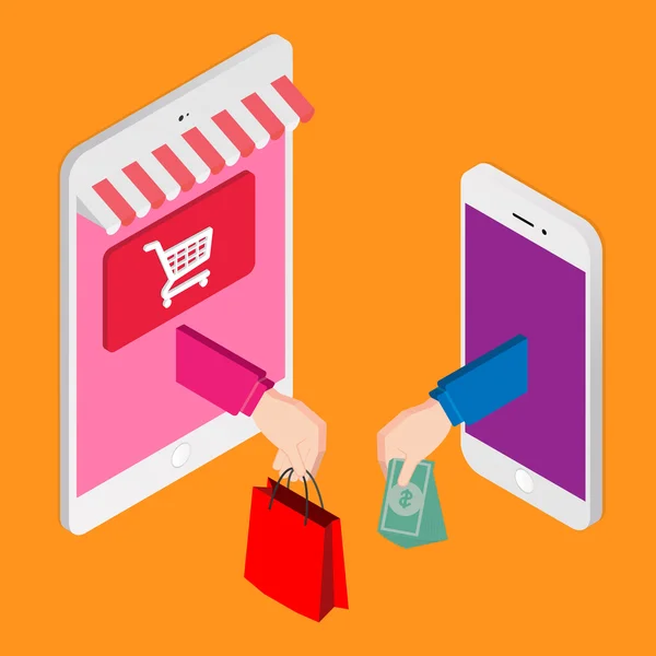 Ilustração do vetor de compras online —  Vetores de Stock