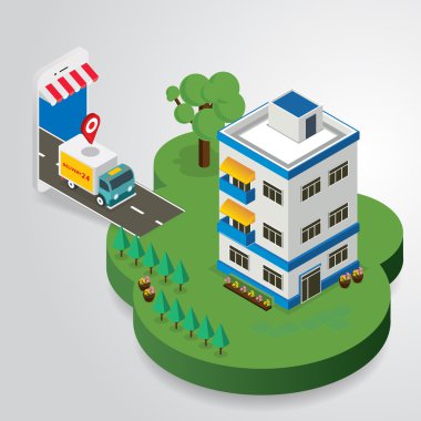 Online alışveriş kavramı vektör