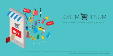Online alışveriş kavramı vektör