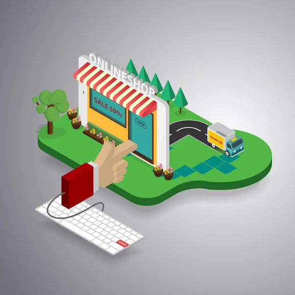 Concepto vectorial de tienda online — Vector de stock