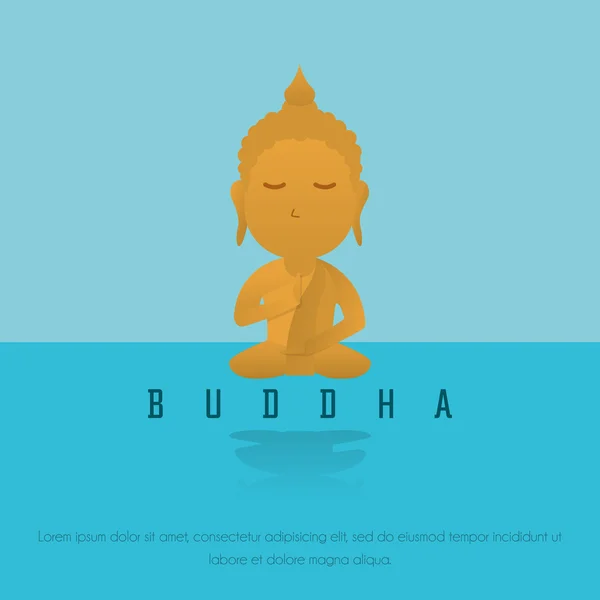 Pequeño Buda meditando — Archivo Imágenes Vectoriales