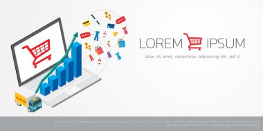 Online alışveriş kavramı vektör