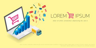 Online alışveriş kavramı vektör