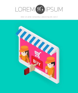 Online alışveriş kavramı vektör