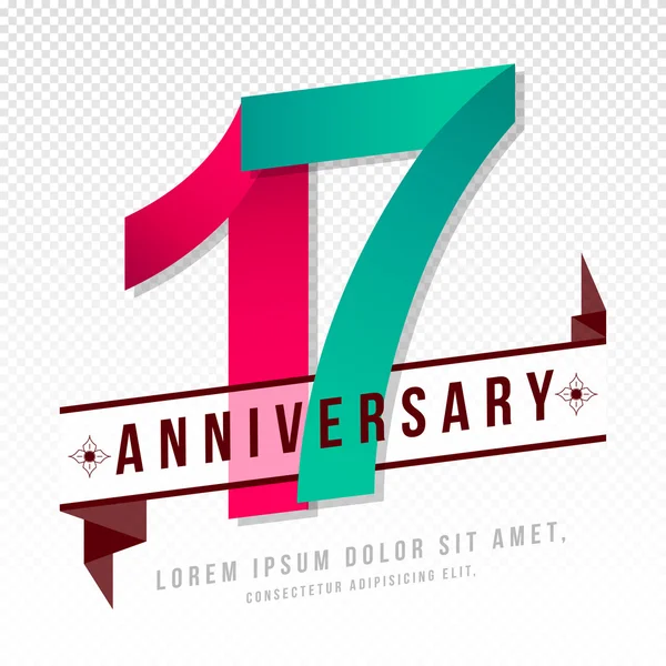 Aniversario emblemas plantilla de diseño — Vector de stock