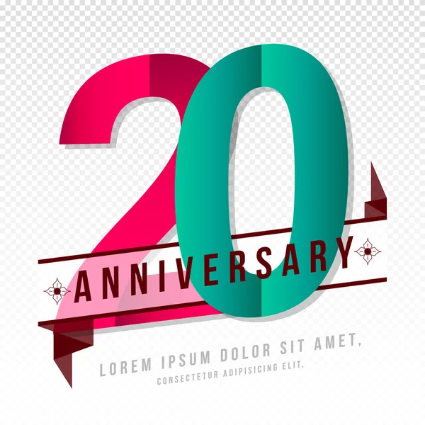 Aniversario emblemas plantilla de diseño — Vector de stock