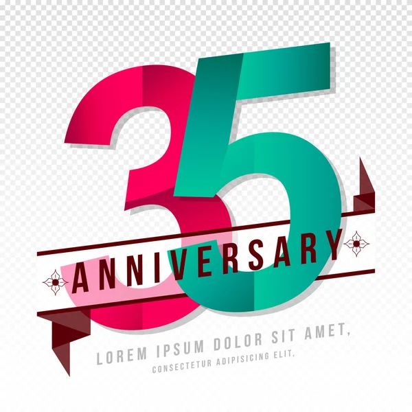 Modèle d'emblèmes anniversaire design — Image vectorielle