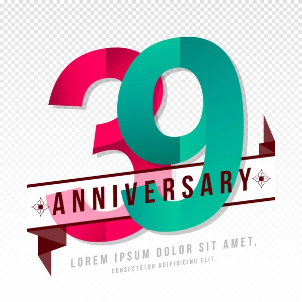 Anniversario emblemi modello di design — Vettoriale Stock