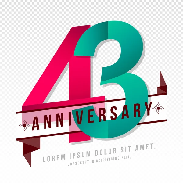 Aniversario emblemas plantilla de diseño — Vector de stock