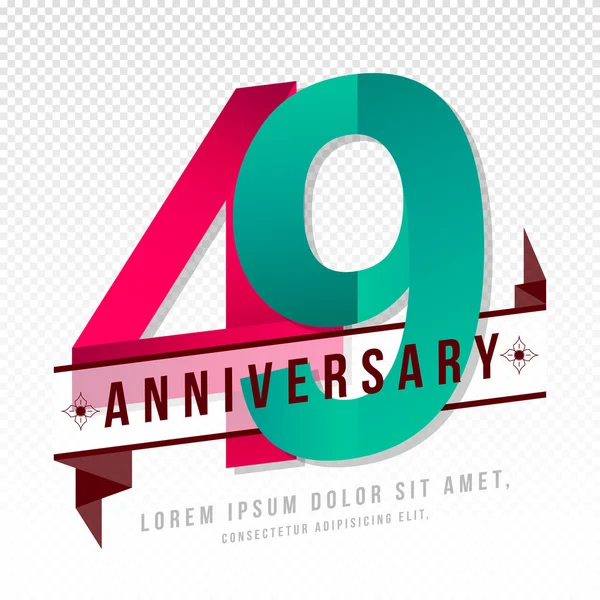 Aniversario emblemas plantilla de diseño — Vector de stock