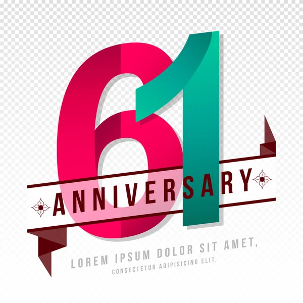 Aniversario emblemas plantilla de diseño — Vector de stock