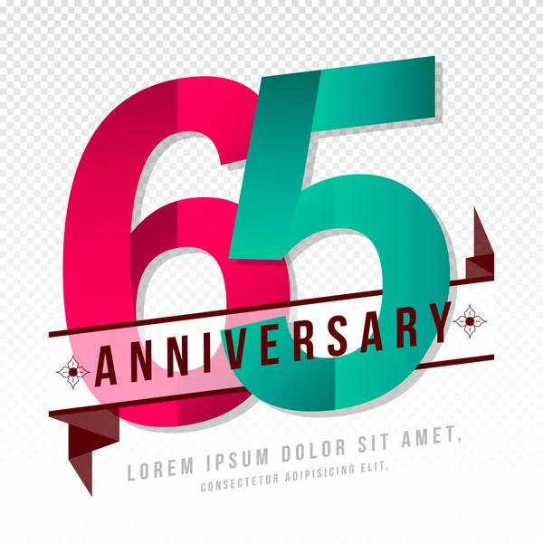 Modèle d'emblèmes anniversaire design — Image vectorielle