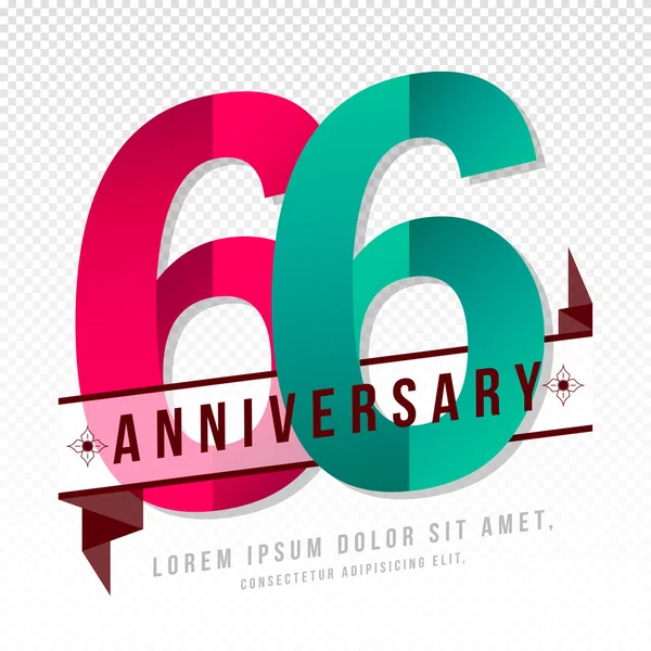 Modèle d'emblèmes anniversaire design — Image vectorielle