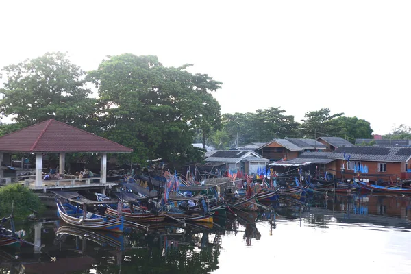 Narathiwat Tailandia Enero 2021 Pueblo Pesquero Local Largo Del Río — Foto de Stock