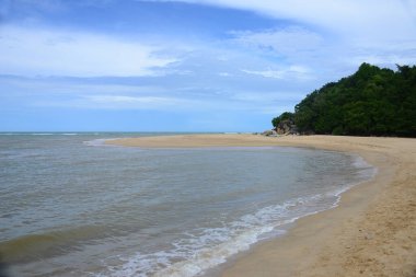 Ao Manao Beach Part of Ao Manao-Khao Tanyong National Park,the beautiful white sandy beaches and overlapping rocky seashores, Narathiwat Province, South of Thailand