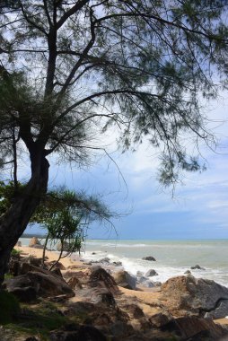 Ao Manao Beach Part of Ao Manao-Khao Tanyong National Park,the beautiful white sandy beaches and overlapping rocky seashores, Narathiwat Province, South of Thailand