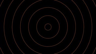 Siyah Arkaplanda Turuncu Çizgilerle Soyut Dairesel Desen