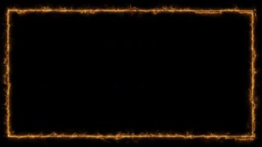 Karanlık Arkaplanda Parlak Ateşli Çerçeve