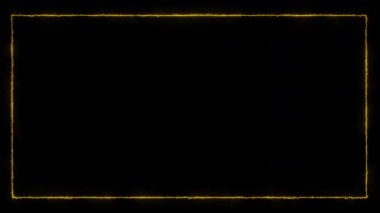 Siyah Arkaplanda Parlak Sarı Elektrik Çerçevesi