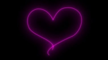 Neon kalp tasarımı aşk ve aşk kavramları için idealdir..