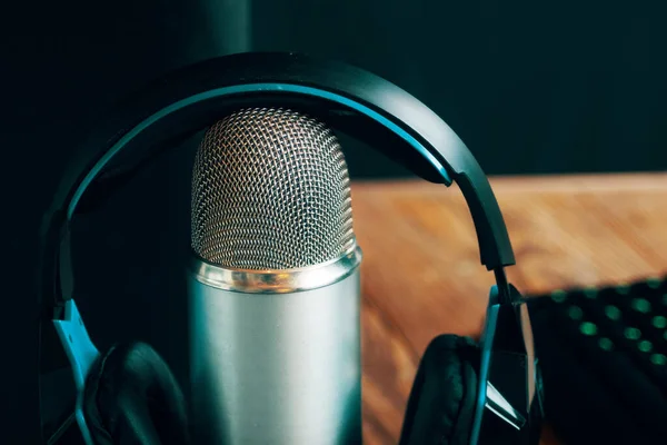 Professionele podcast studio. — Stockfoto