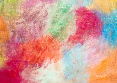 Renkli arka plan boya kalemi ile çizilmiş.