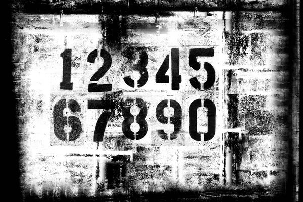 Abstract Grunge Futuristic Background Set Numbers Frame Blueprint Old Grungy — Stock Photo, Image