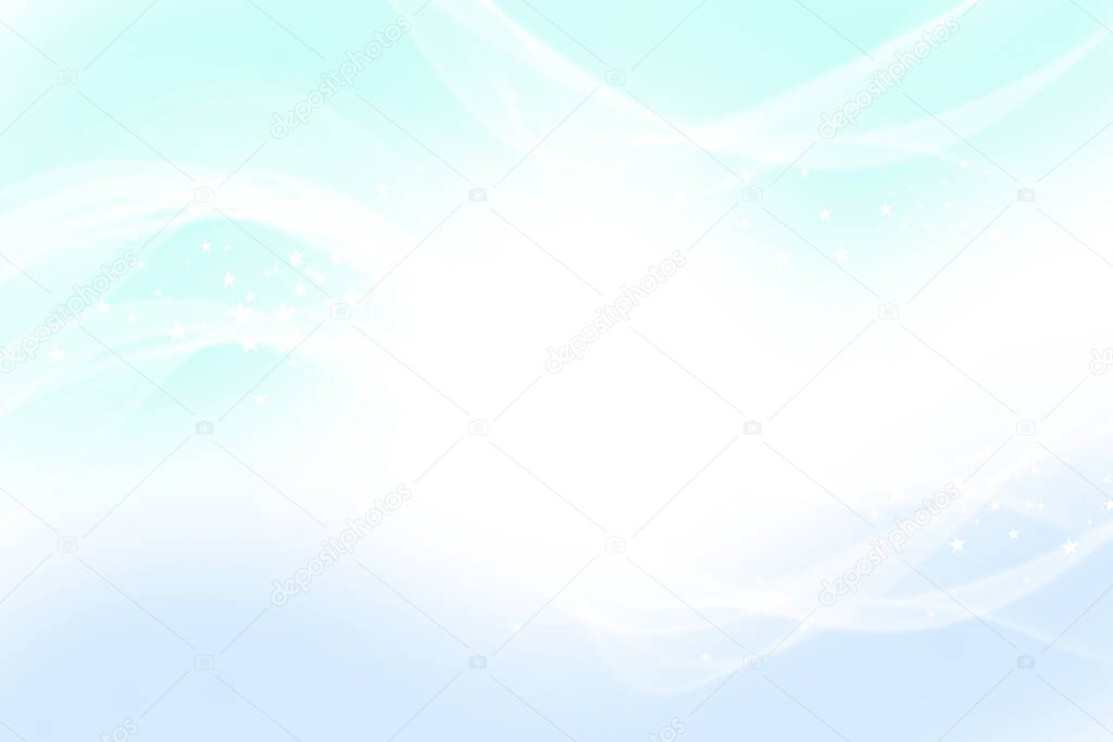 Winter shiny snowflakes blurred background in white blue pink colors. Blurry Christmas holiday background with snow flakes, frost pattern, soft glares of light. Copy space