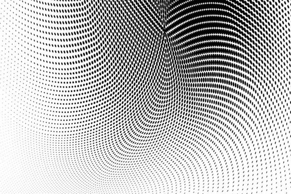 Abstract Monochrome Grunge Halftone Pattern Curved Lines Half Tone Vector — Stock Vector