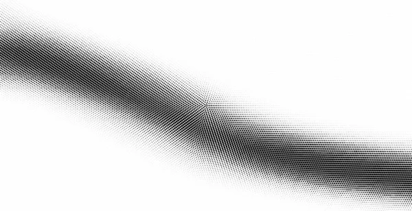 Abstrakcyjny Monochromatyczny Wzór Półtonu Grunge Zakrzywione Linie Pół Tonu Panoramiczny — Wektor stockowy