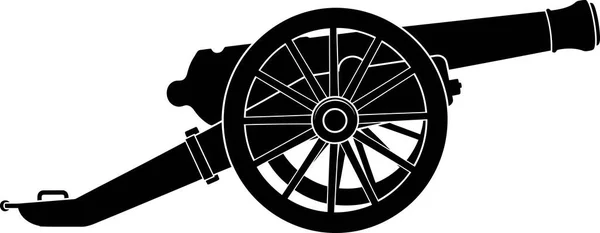 Eski bir topun silueti, bir savaş sembolü.